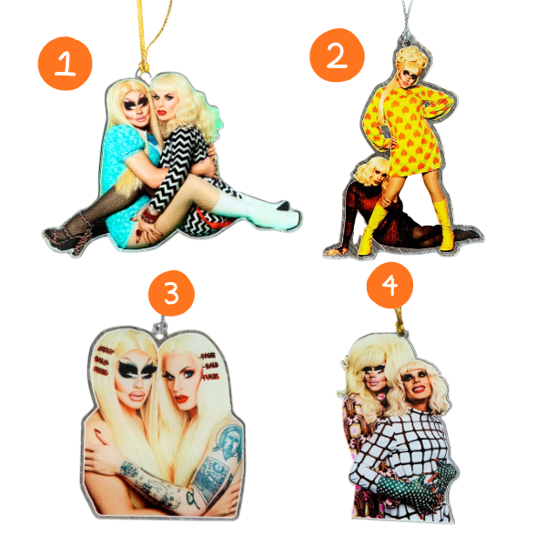 Trixie and Katya Christmas Ornament