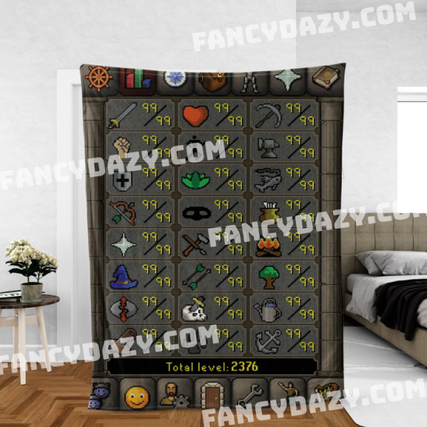 Old School RuneScape Maxed 2376 Blanket