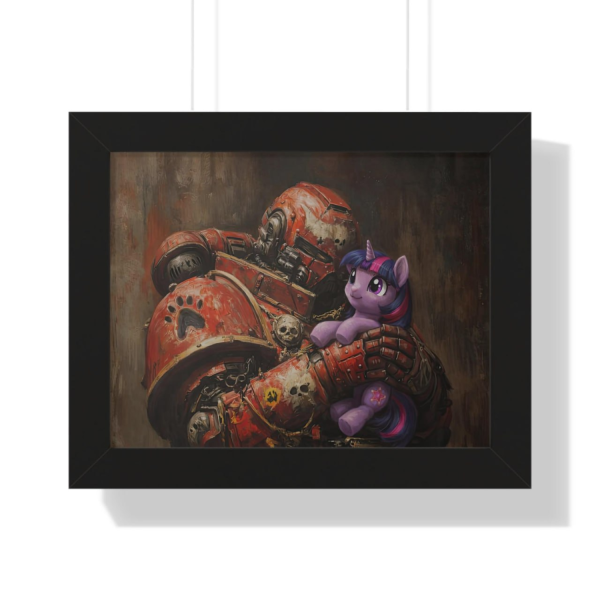 Grimdark Space Warrior & Cute Pony Poster – No Framed