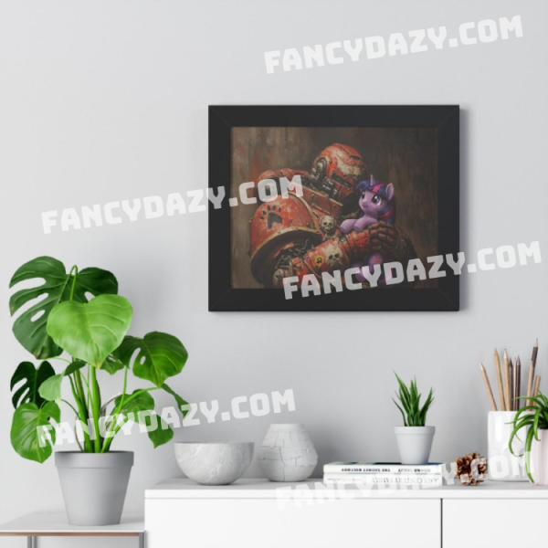 Grimdark Space Warrior & Cute Pony Poster – No Framed