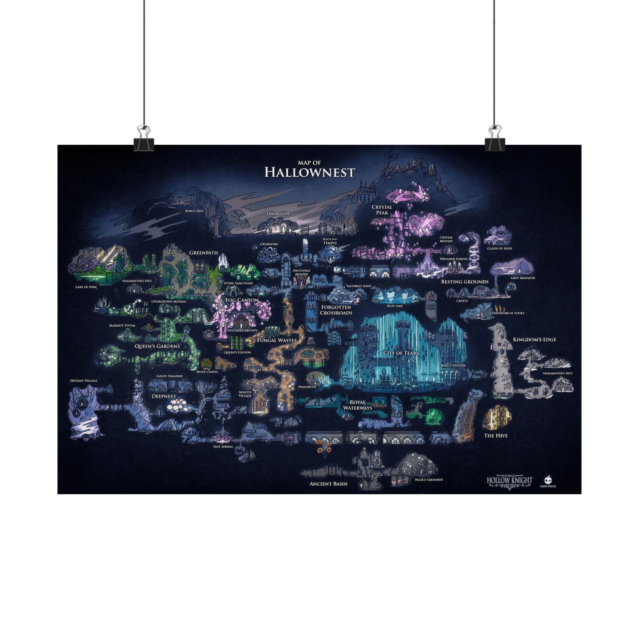 UNFRAMED Map Of Hallownest Poster UNFRAMED Map Of Hallownest Poster