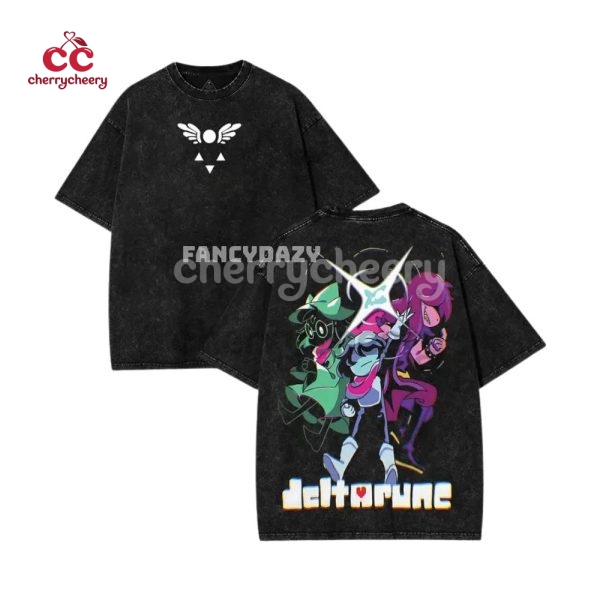 2 Sided – Deltarune Mineral Wash Shirt 2 Sided – Deltarune Mineral Wash Shirt