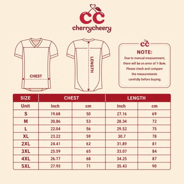 Soccer Jersey Size Chart