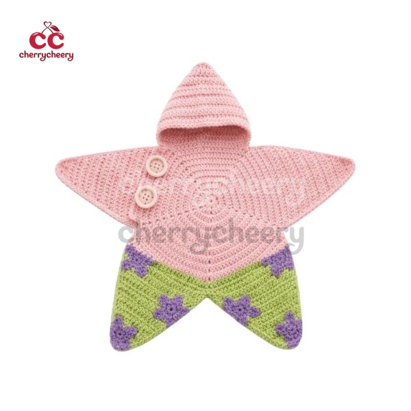 Handmade Crochet Baby Patrick Star Suit, Baby Sleeping Bag