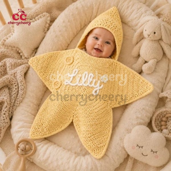 Handmade Crochet Baby Star Suit, Baby Sleeping Bag MK5