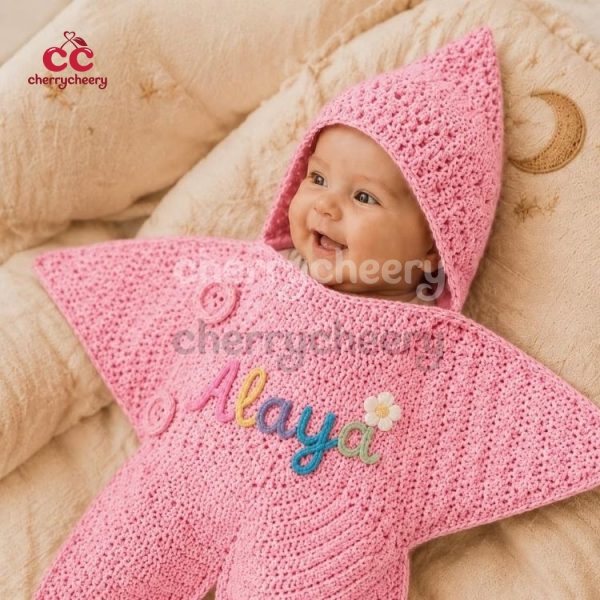 Handmade Crochet Baby Star Suit, Baby Sleeping Bag MK5