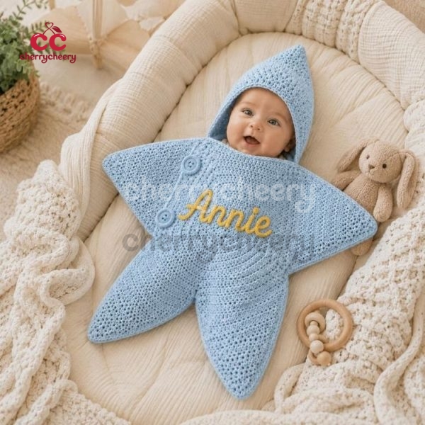 Handmade Crochet Baby Star Suit, Baby Sleeping Bag MK5