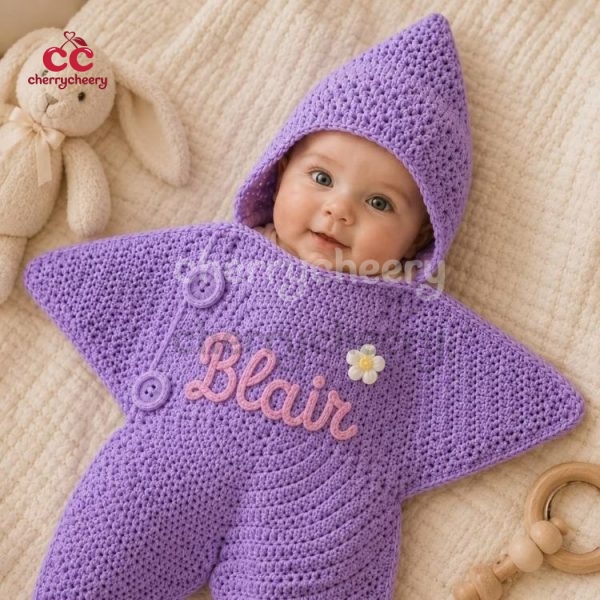 Handmade Crochet Baby Star Suit, Baby Sleeping Bag MK5