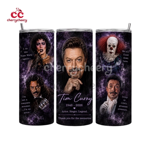RIP Tim Curry 20 OZ Skinny Tumbler