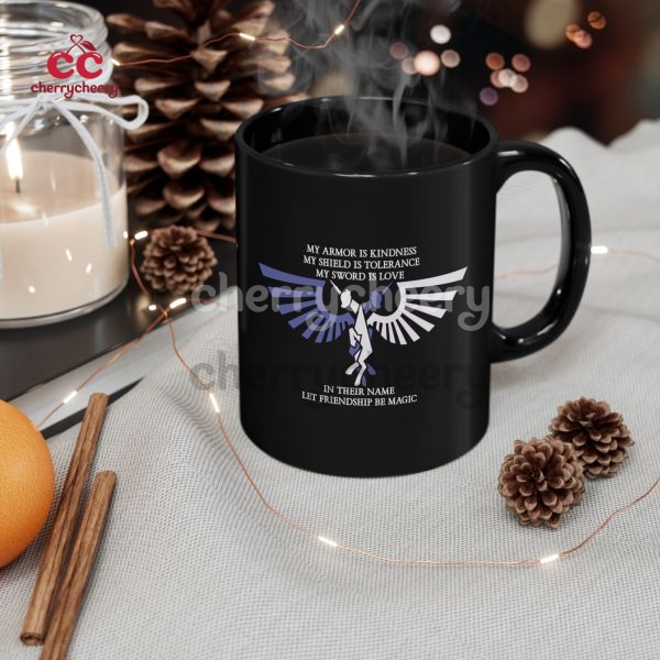 My Armor Is Kindness Black Ceramic Mug, Warhammer 40K x My Little Pony