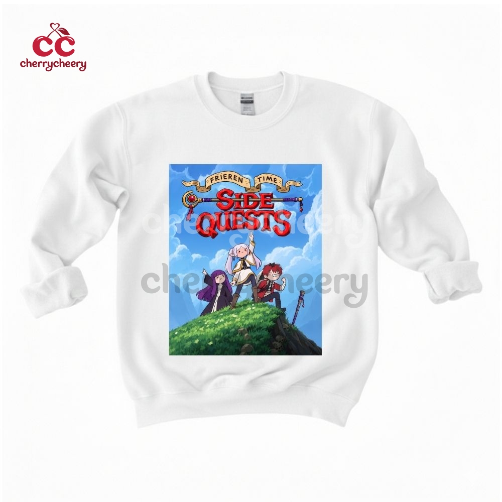 Frieren x Adventure Time Side Quests Shirt Frieren x Adventure Time Side Quests Shirt