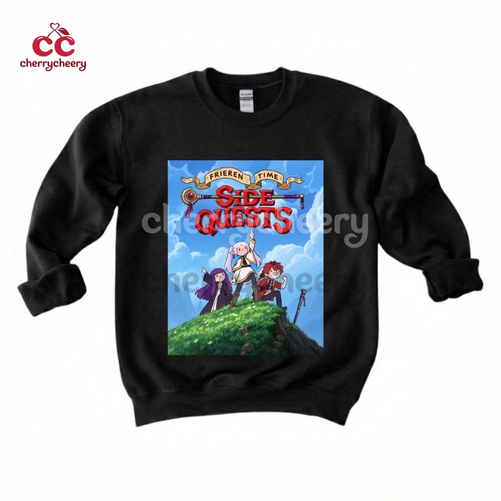 Frieren x Adventure Time Side Quests Shirt Frieren x Adventure Time Side Quests Shirt