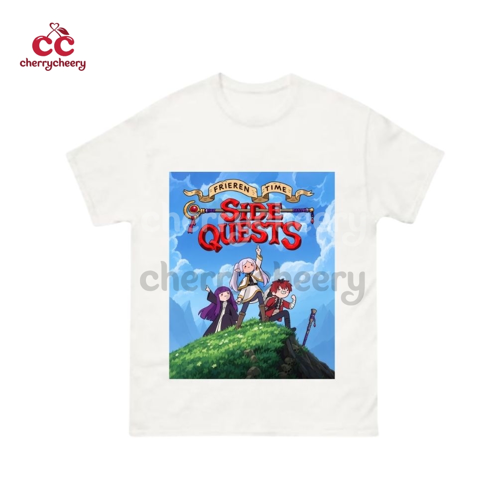 Frieren x Adventure Time Side Quests Shirt Frieren x Adventure Time Side Quests Shirt