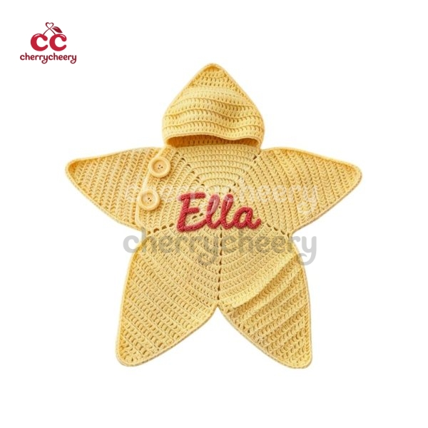 Handmade Crochet Baby Star Suit, Custom Name, Baby Sleeping Bag