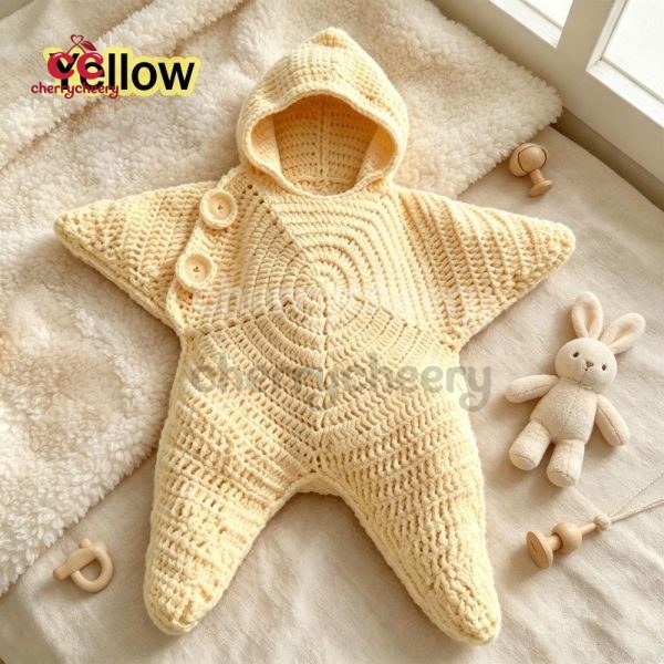 Crochet Baby Star Suit, Newborn Gift, Baby Shower Gift