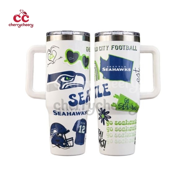 Seattle Seahawks Fan Doodle 40oz Tumbler