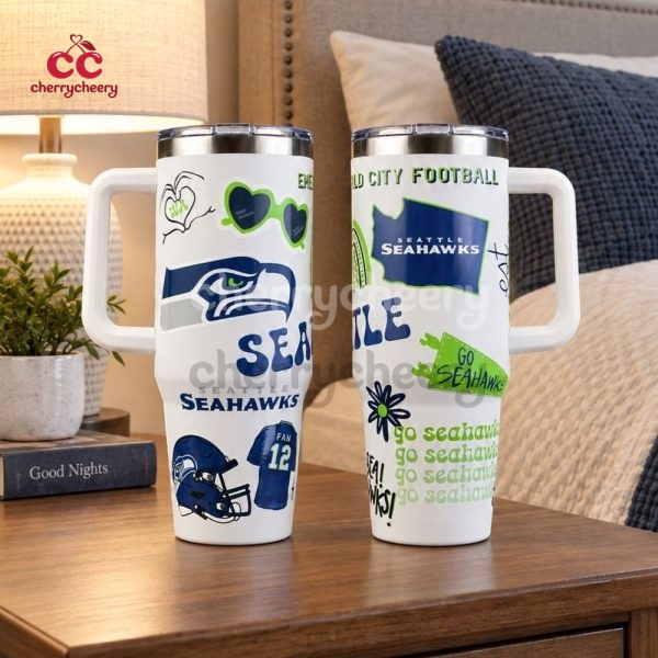 Seattle Seahawks Fan Doodle 40oz Tumbler